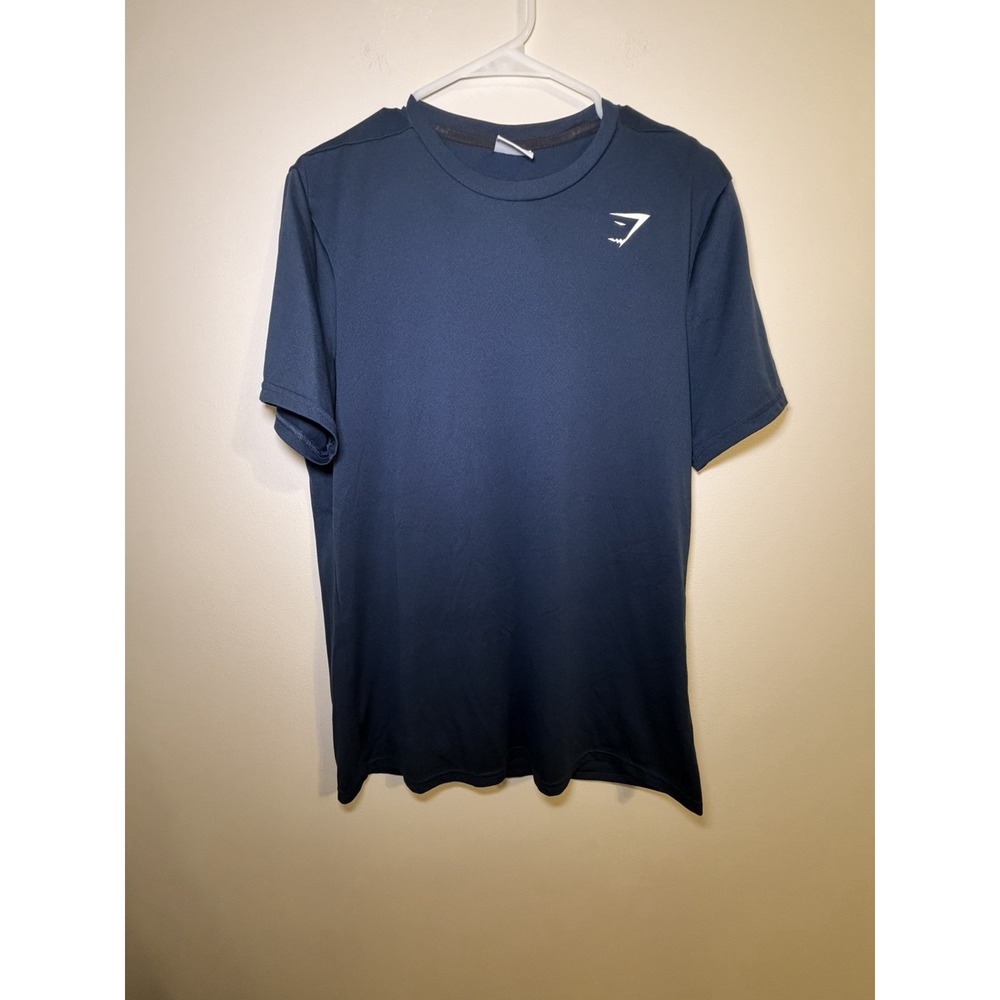 Gymshark Men's Teal Blue Performance Training Short Sleeve Shirt Size Large EUC